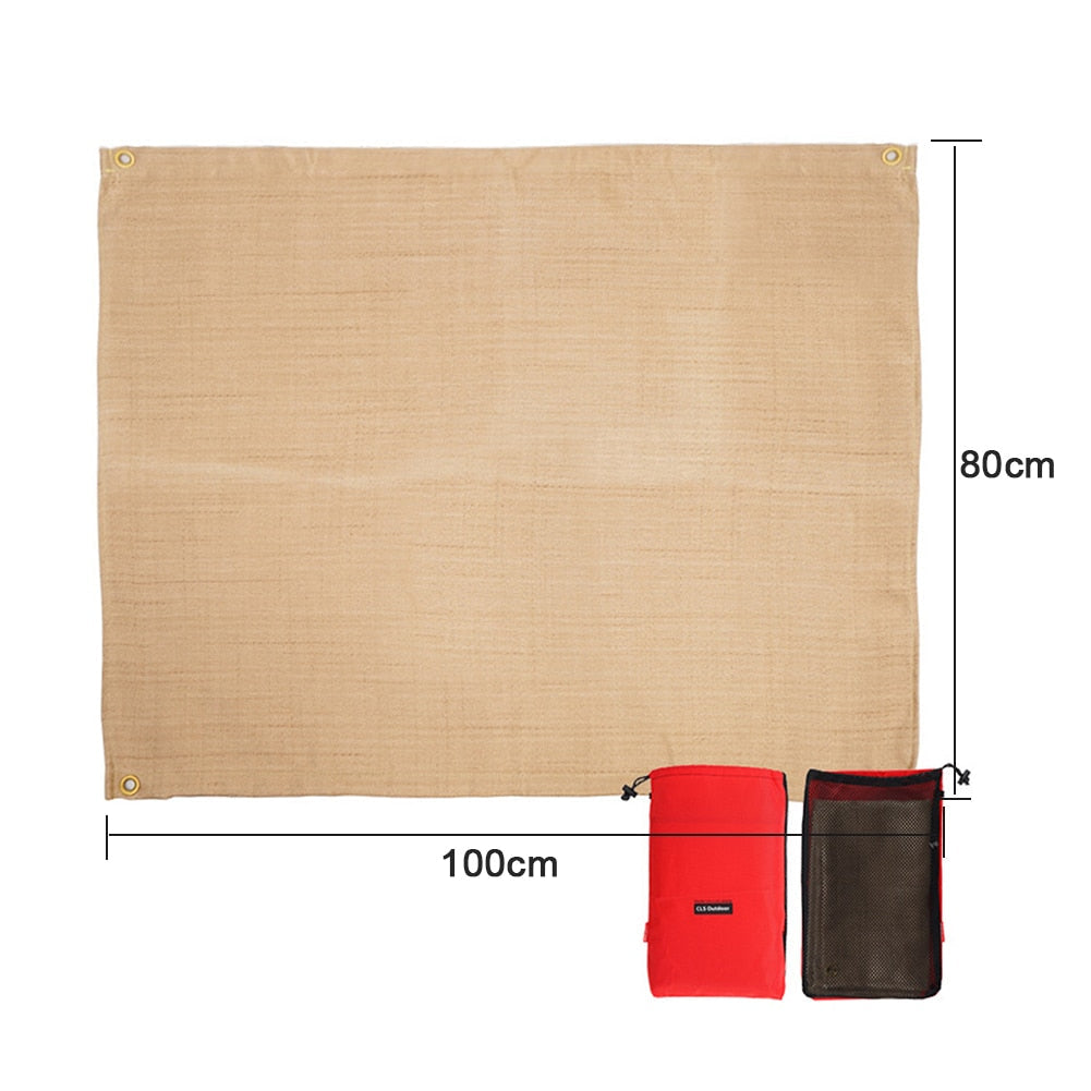 Camping Fireproof Cloth Flame Retardant Insulation Mat Blanket Glass Coated Heat Insulation Pad Outdoors Picnic Barbecue Image 1