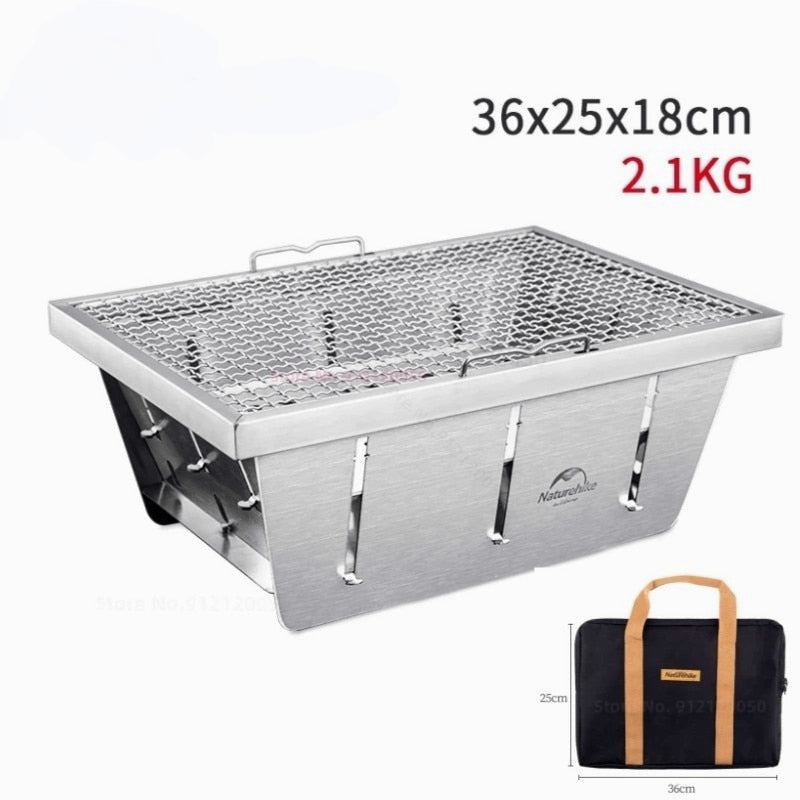 Camping Outdoor Picnic BBQ Grill Portable Folding Stainless Steel Stove Embedded Oven With Free Clip Image 5