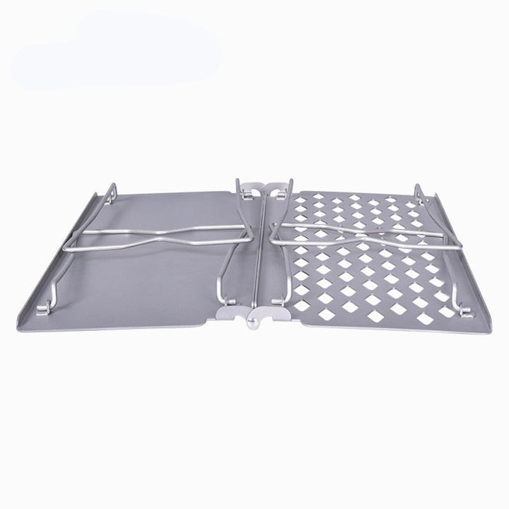 Camping Grill Titanium Folding Frying Plate Small Outdoor Table Picnic Backpacking Steak BBQ Charcoal Net Rack Image 10