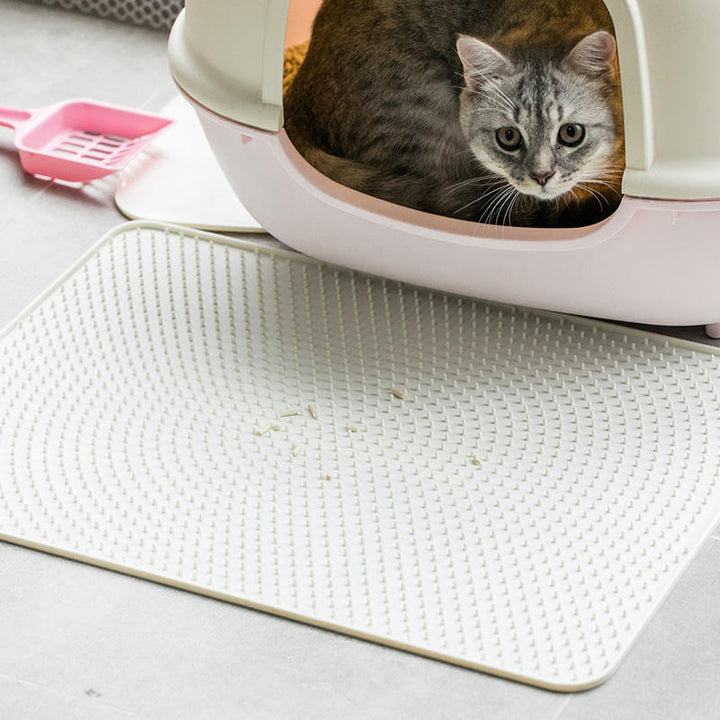 Cat Litter Pad Silicone Material Waterproof White Pet Mat Image 9