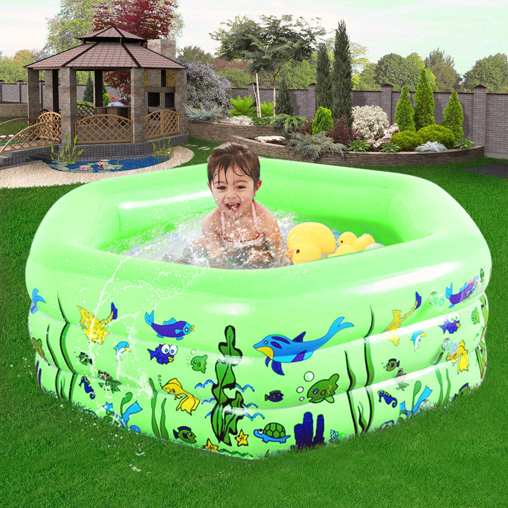 Cartoon Inflatable Swimming Pool Kids Bathing Tub Outdoor Home Games Paddling Pool Image 2