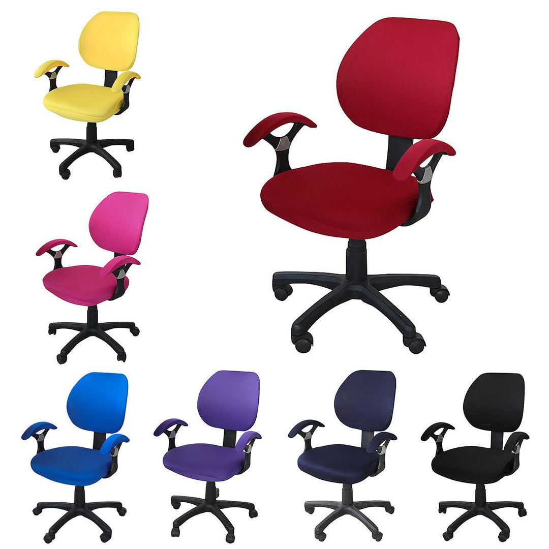 Computer Rotating Chair Protector Stretch Armchair Seat Slipcover Home Office Furniture Decoration Image 1