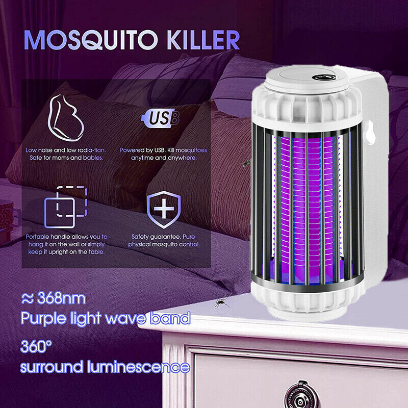 Cordless 3000V Electric Mosquito Zapper Lamp with Rechargeable Battery Image 1