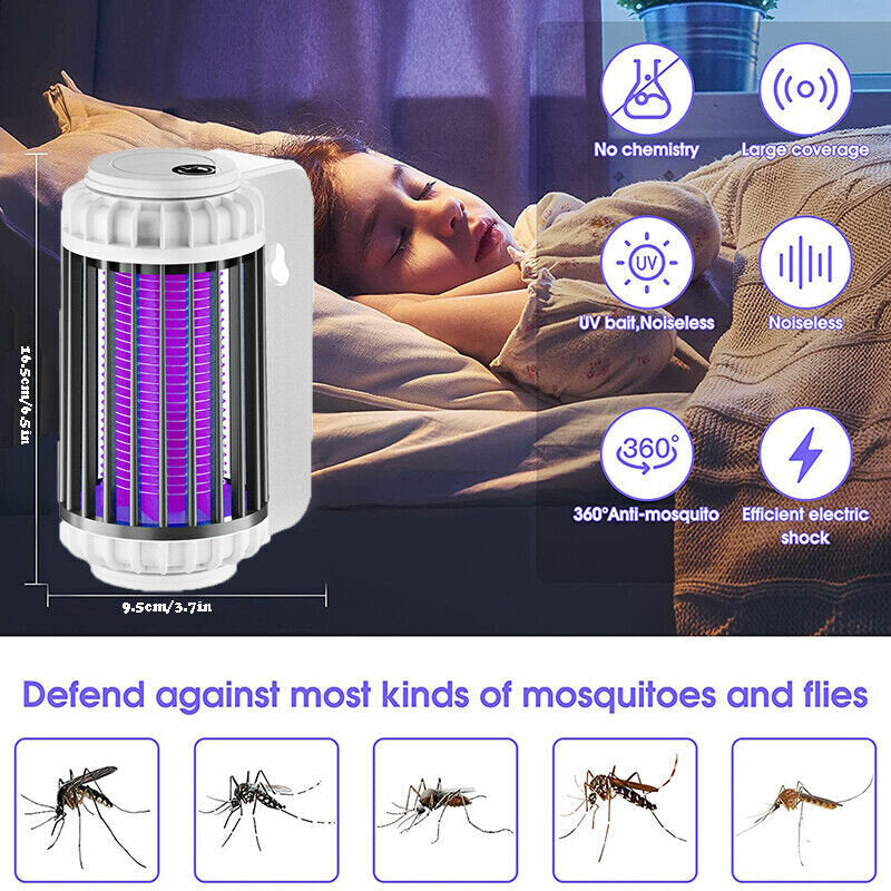 Cordless 3000V Electric Mosquito Zapper Lamp with Rechargeable Battery Image 2