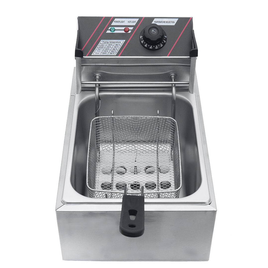 Commercial Oil Cylinder Electric Deep Fryer French Fries Frying Machine Grill US Plug Image 4