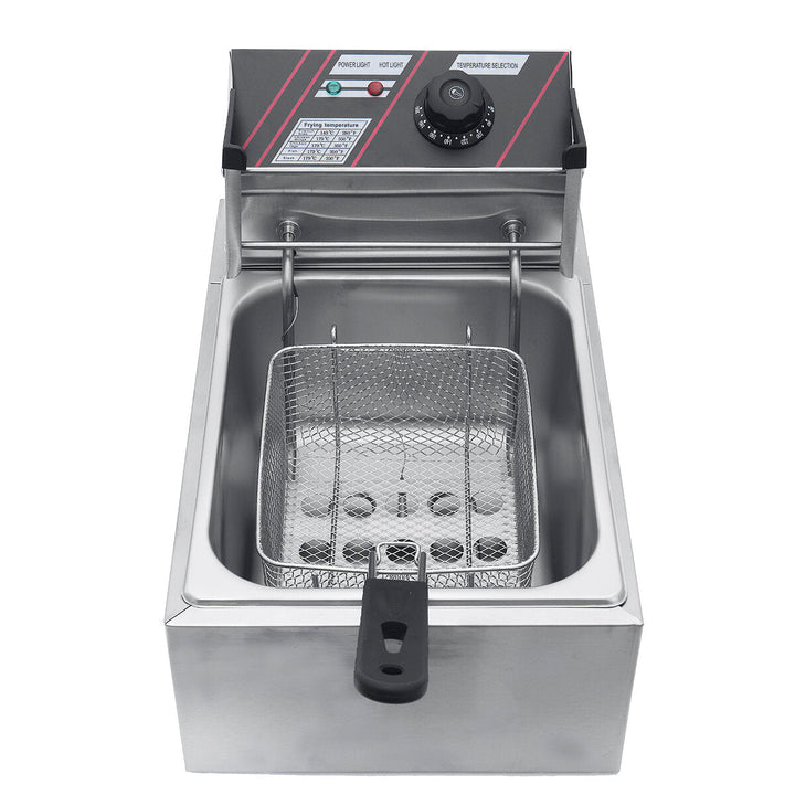 Commercial Oil Cylinder Electric Deep Fryer French Fries Frying Machine Grill US Plug Image 4