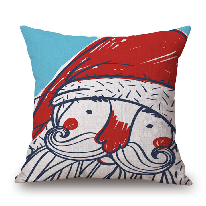 Christmas Linen Cushion Cover 4545 Pillowcase Sofa Cushions Throw Pillow Case Festive Gift Image 5