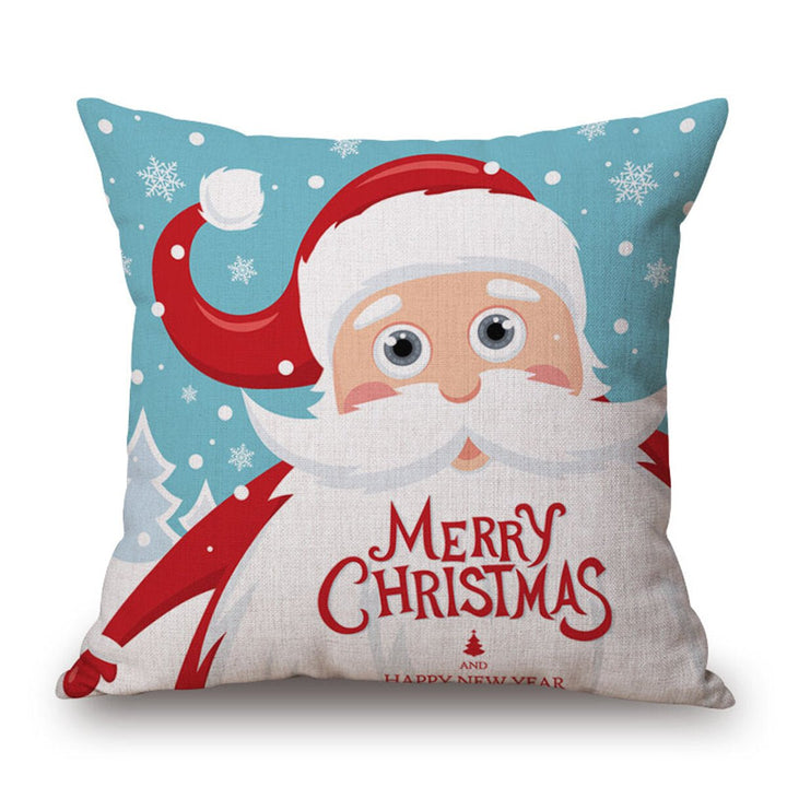 Christmas Linen Cushion Cover 4545 Pillowcase Sofa Cushions Throw Pillow Case Festive Gift Image 8