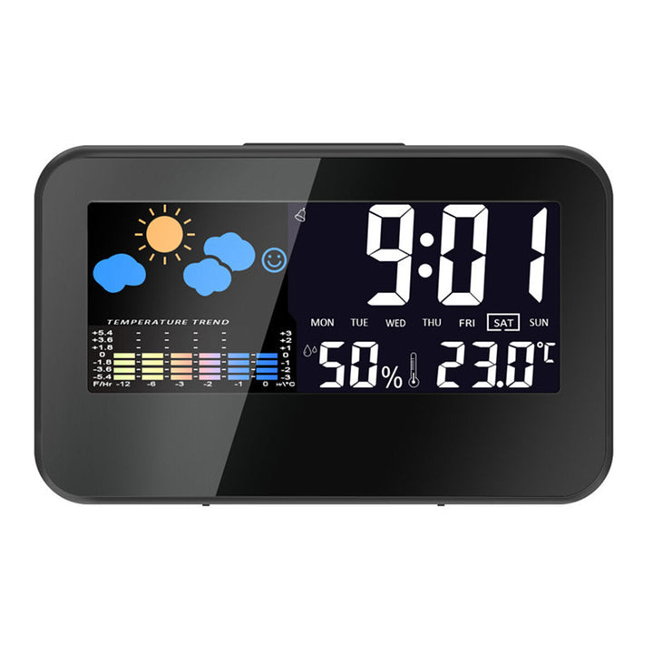 Digital Weather Station Thermometer Hygrometer Alarm Clock Smart Sound Control Clock Image 1