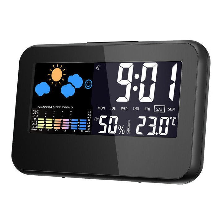 Digital Weather Station Thermometer Hygrometer Alarm Clock Smart Sound Control Clock Image 2