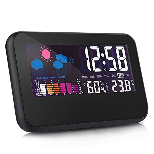 Digital Weather Station Thermometer Hygrometer Alarm Clock Smart Sound Control Clock Image 3