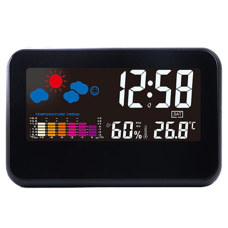 Digital Weather Station Thermometer Hygrometer Alarm Clock Smart Sound Control Clock Image 4