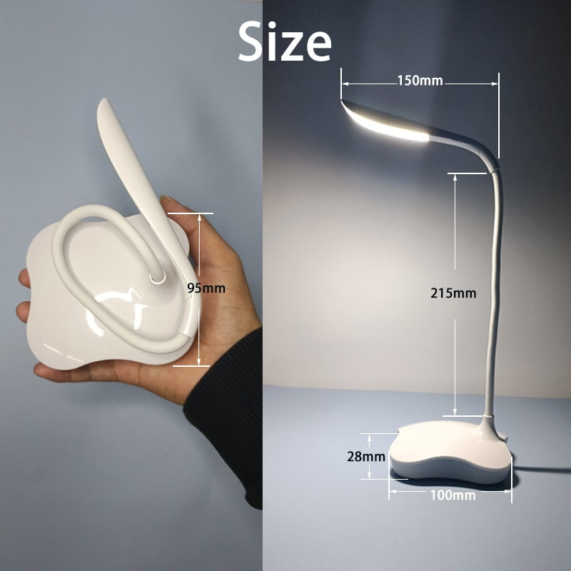 Dimmable Desk Lamp with Night Light and 360 Swivel Head Hose Rechargeable Desk Lamp for Study Reading Work Camping Image 2