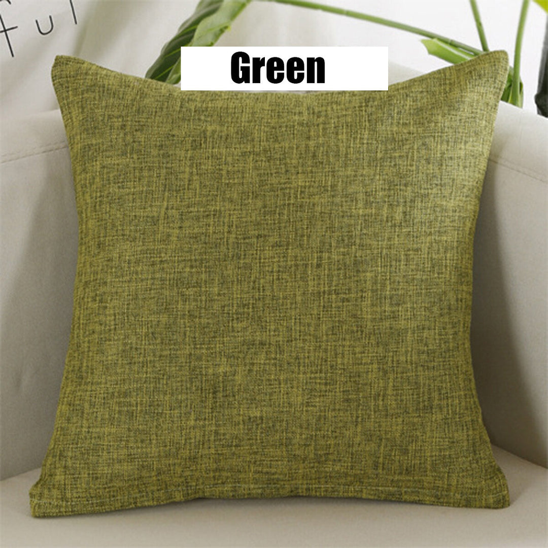 Cushion Cover Cotton Linen Sofa Car Home Waist Pillow Case Protector Decoration Image 3