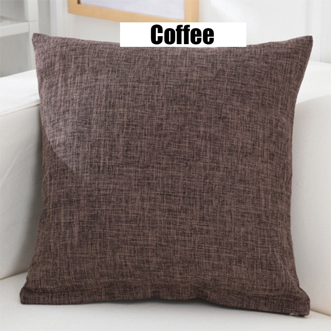 Cushion Cover Cotton Linen Sofa Car Home Waist Pillow Case Protector Decoration Image 4