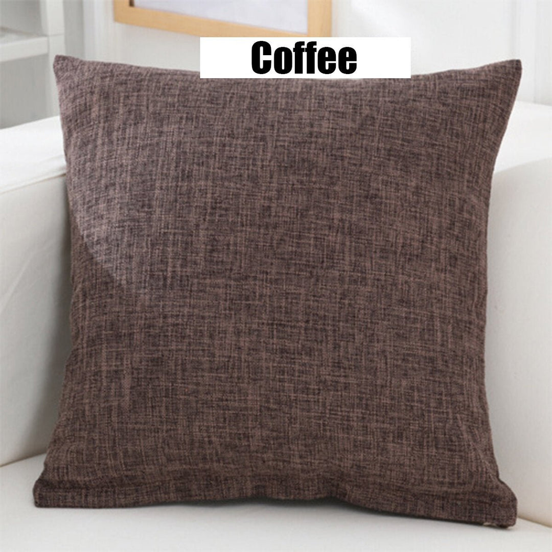 Cushion Cover Cotton Linen Sofa Car Home Waist Pillow Case Protector Decoration Image 1