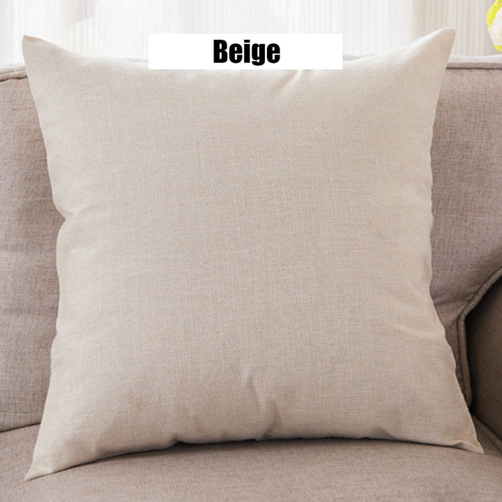 Cushion Cover Cotton Linen Sofa Car Home Waist Pillow Case Protector Decoration Image 5