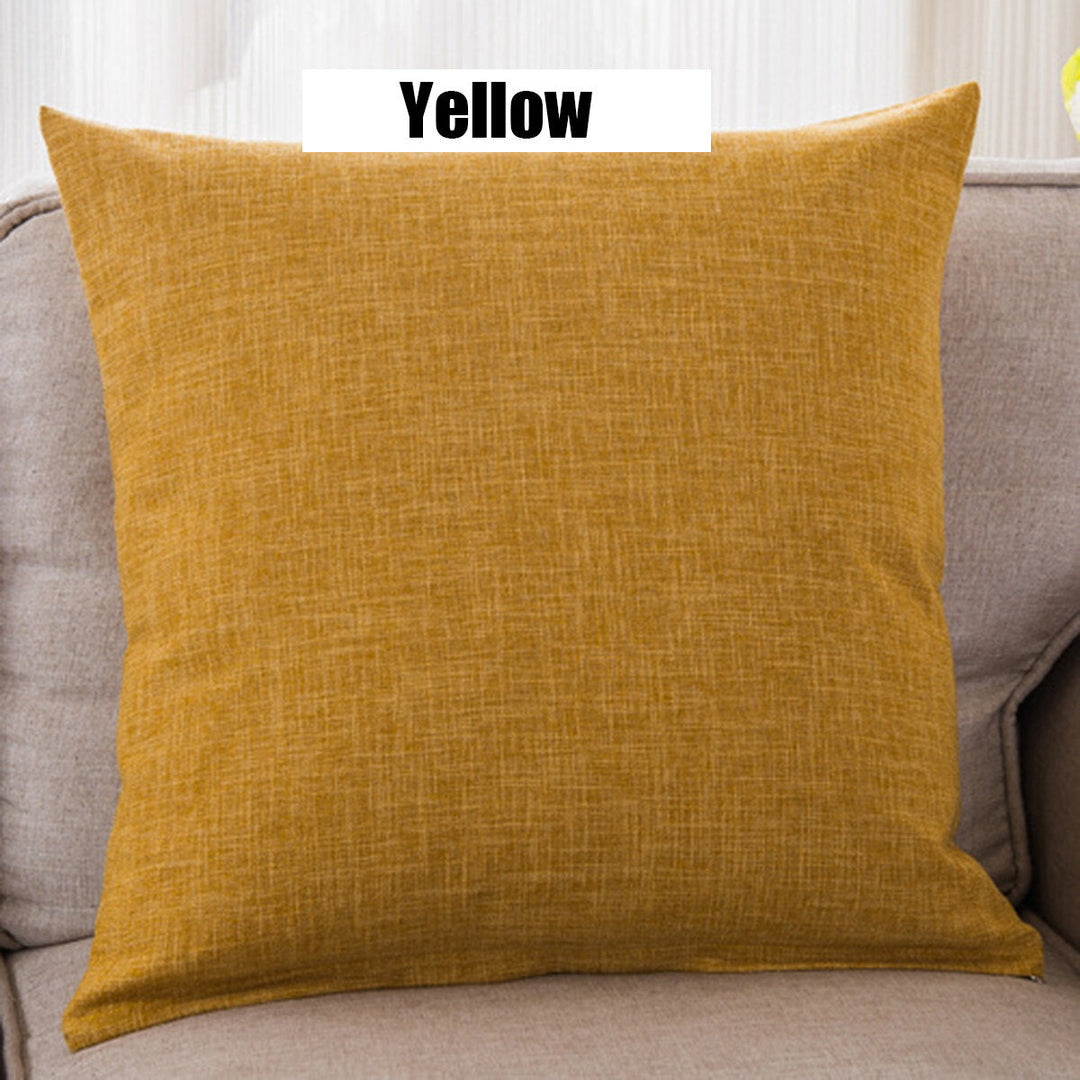 Cushion Cover Cotton Linen Sofa Car Home Waist Pillow Case Protector Decoration Image 6