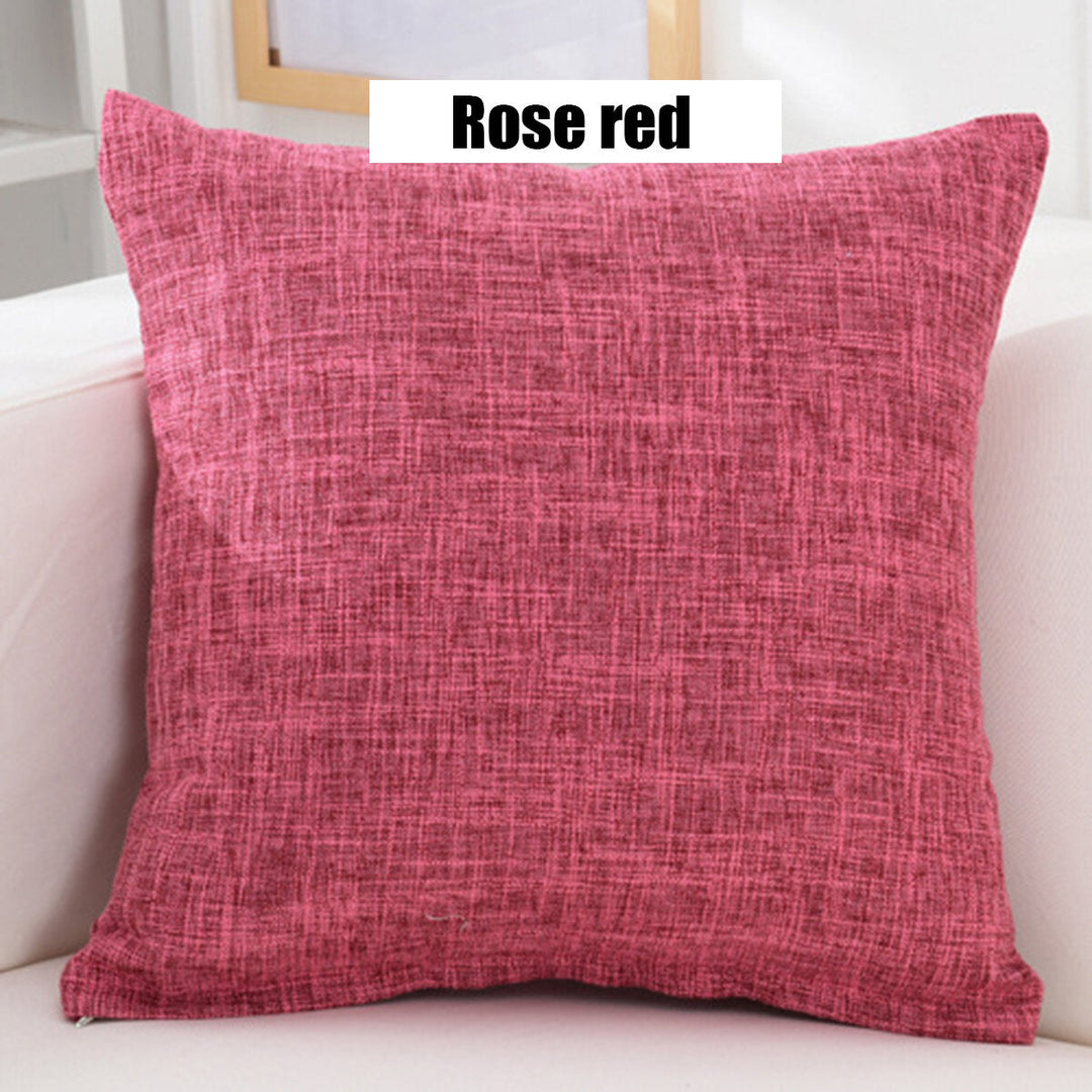 Cushion Cover Cotton Linen Sofa Car Home Waist Pillow Case Protector Decoration Image 11