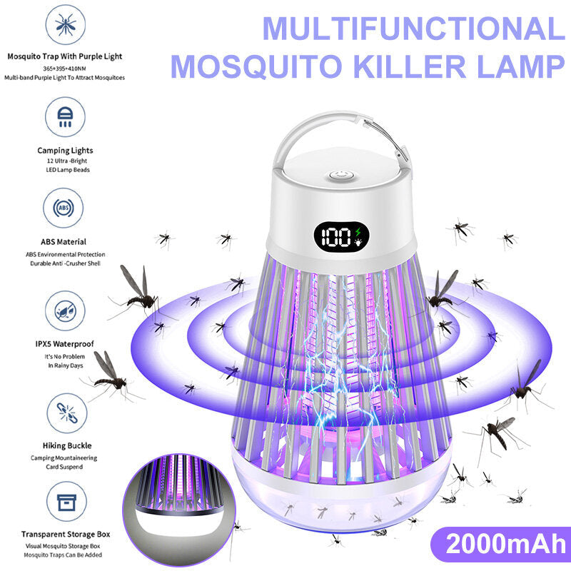 Cordless LED Digital Mosquito Zapper with Rechargeable Battery for Indoor/Outdoor Image 2