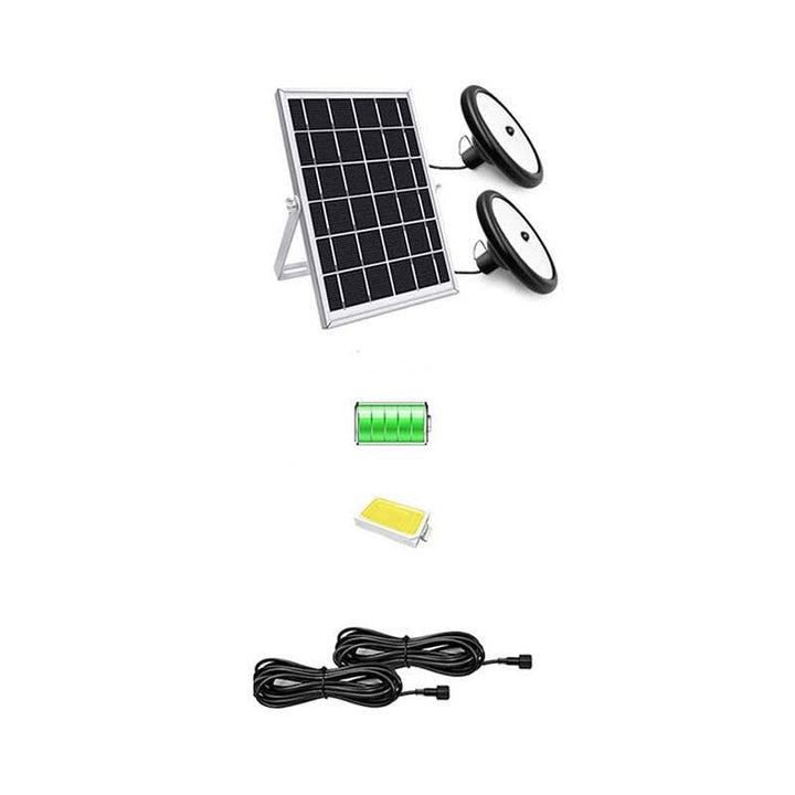 Double Head Solar Pendant Light Waterproof High Capacity Outdoor Indoor Solar Lamp Suitable For Courtyards Garages Etc Image 8