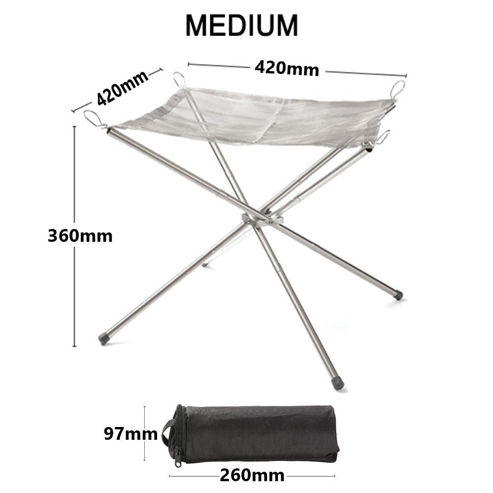 Disassemble Garden Backyard Heating Mesh Stainless Steel Outdoor Camping Campfire Fire Rack Foldable Mesh Fire Pit BBQ Image 1