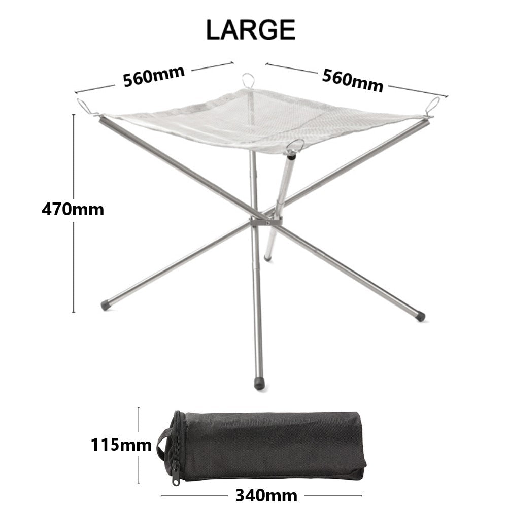 Disassemble Garden Backyard Heating Mesh Stainless Steel Outdoor Camping Campfire Fire Rack Foldable Mesh Fire Pit BBQ Image 1