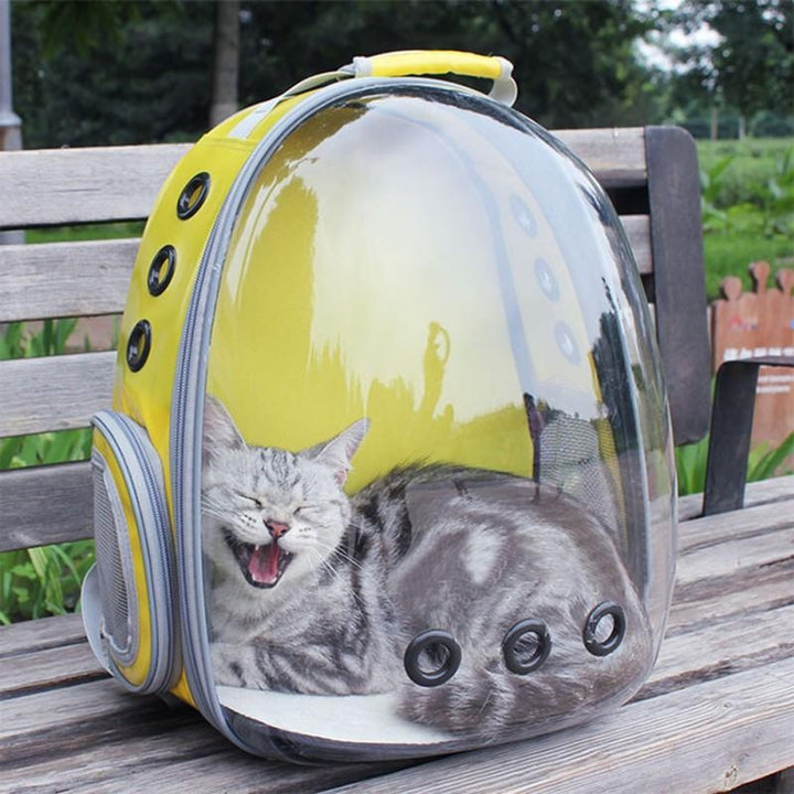 Dog Cat Transparent Space Capsule Breathable Shoulder Bag Pet Outside Travel Portable Carry Backpack Image 2