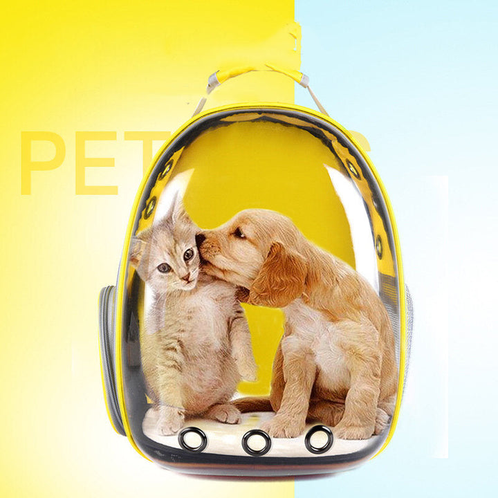 Dog Cat Transparent Space Capsule Breathable Shoulder Bag Pet Outside Travel Portable Carry Backpack Image 3