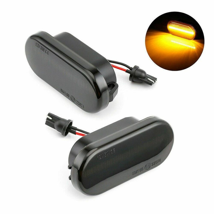 Dynamic LED Side Indicator Black Smoke Turn Signal Replcement for FORD/SEAT/SKODA/VW/LUXFACTORY Image 2