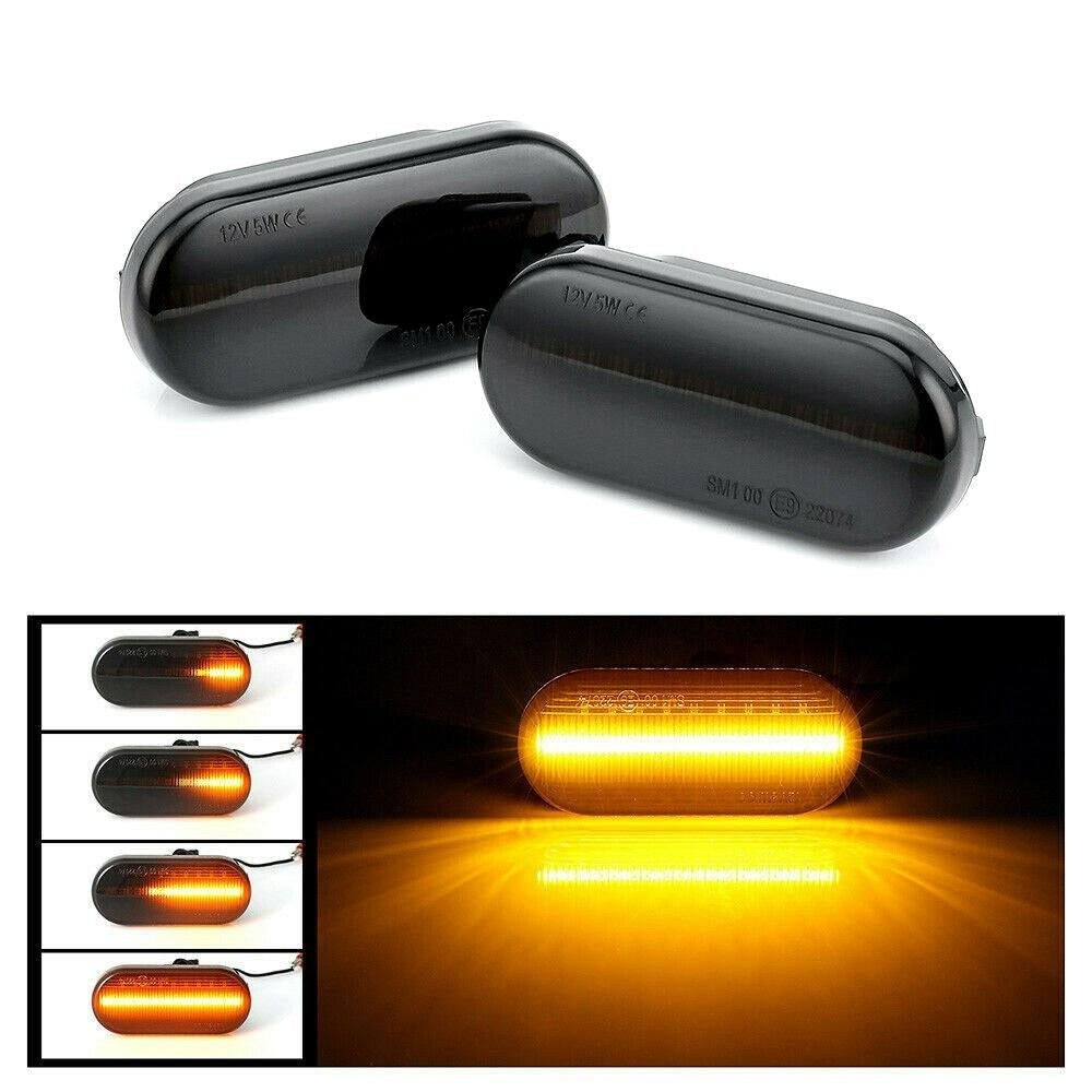 Dynamic LED Side Indicator Black Smoke Turn Signal Replcement for FORD/SEAT/SKODA/VW/LUXFACTORY Image 5