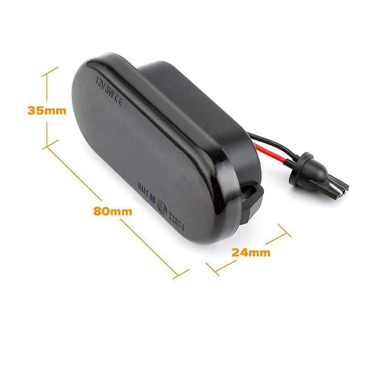 Dynamic LED Side Indicator Black Smoke Turn Signal Replcement for FORD/SEAT/SKODA/VW/LUXFACTORY Image 7