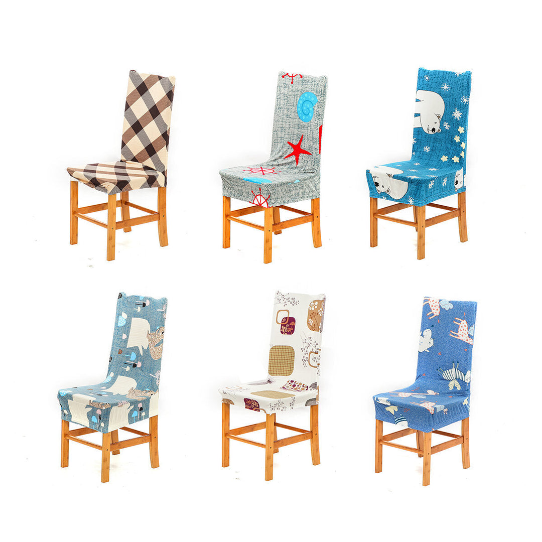 Elastic Dining Chair Cover cartoon Animals Stretch Chair Seat Slipcover Office Computer Chair Protector Home Office Image 1