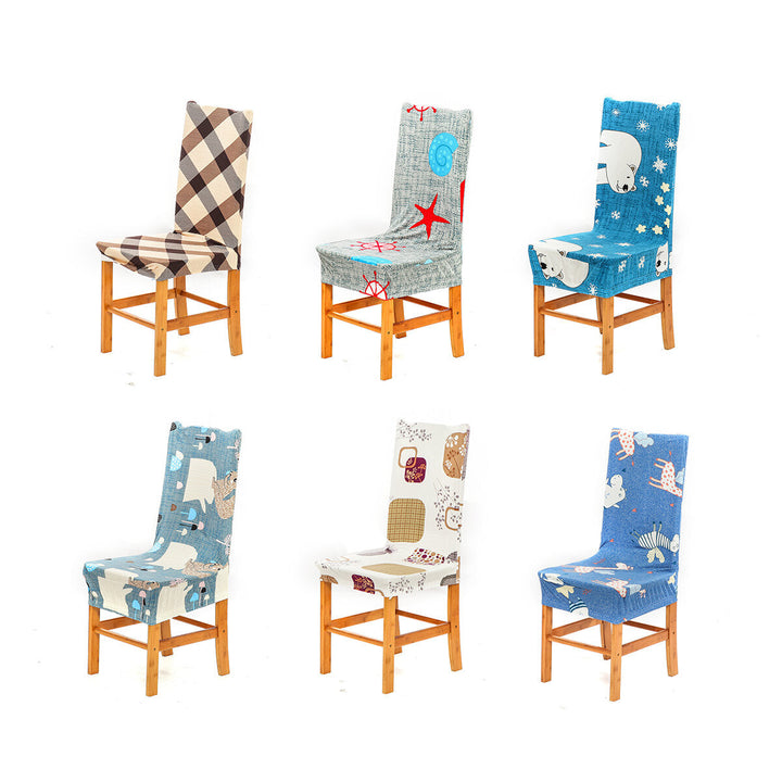 Elastic Dining Chair Cover cartoon Animals Stretch Chair Seat Slipcover Office Computer Chair Protector Home Office Image 1