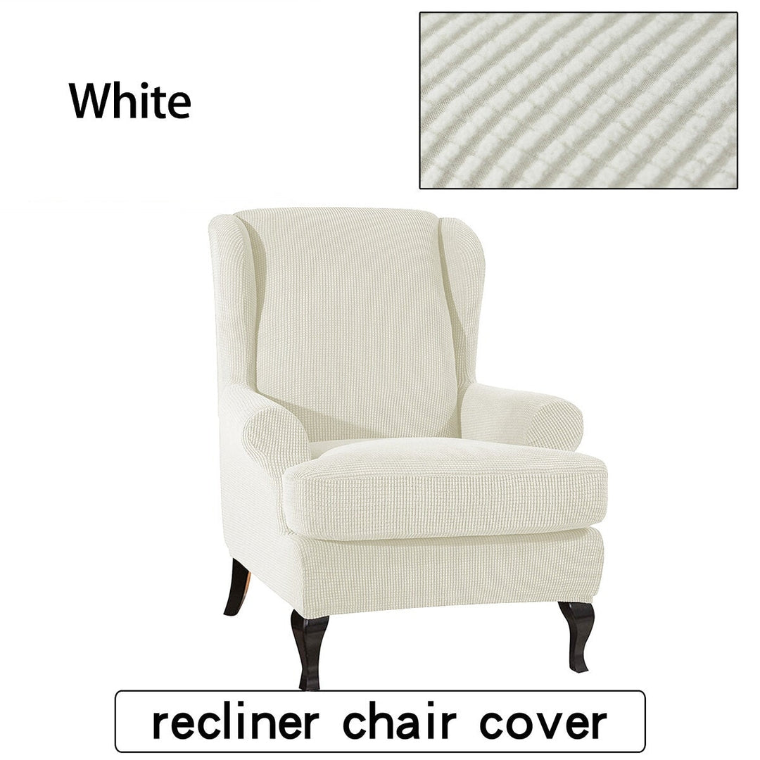 Elastic Fibre Armchair Wingback Wing Chair Covers Stretch SlipCover Protector Image 4