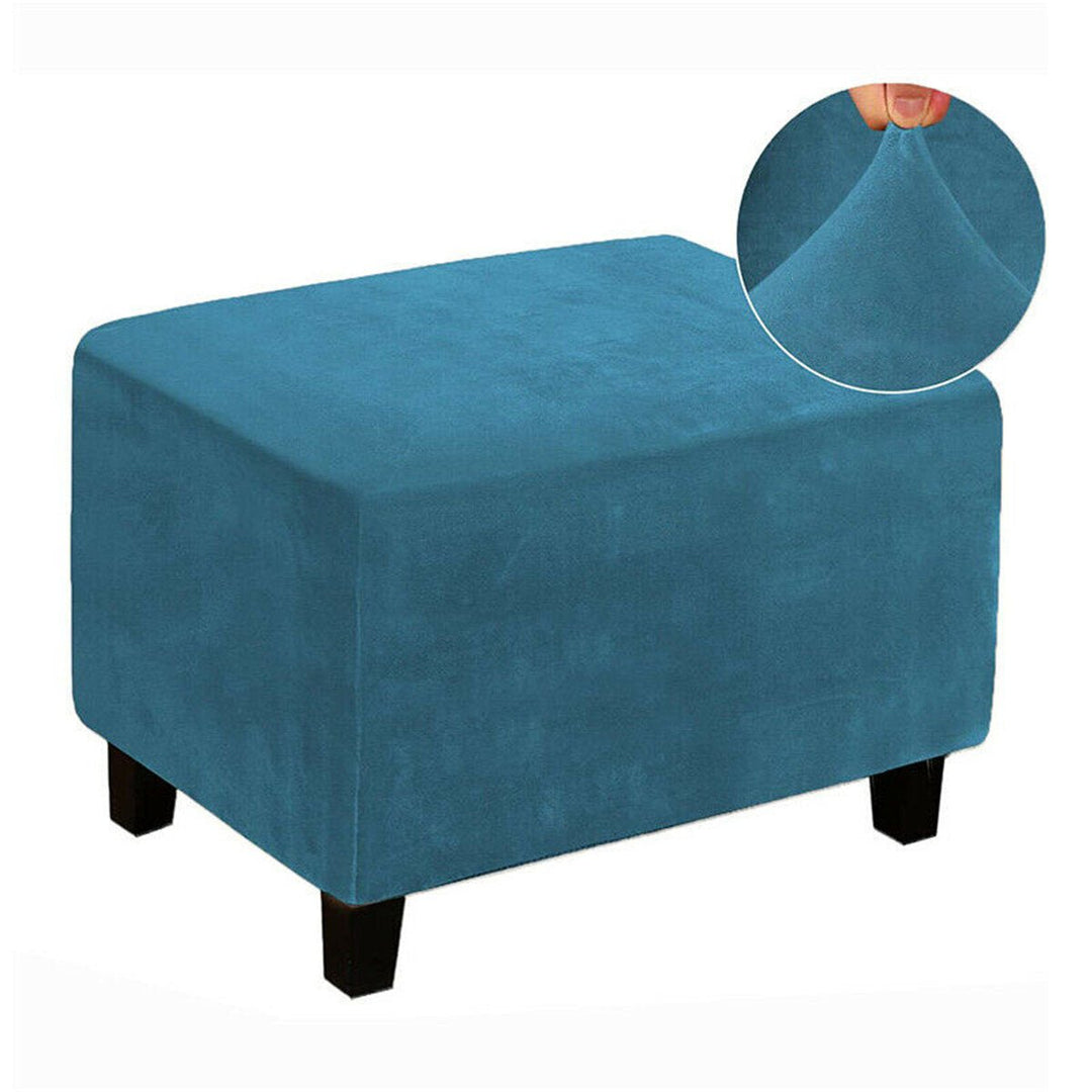 Elastic Ottoman Cover Footstool Protector Stretch Storage Stool Chair Seat Slipcover Home Office Furniture Decor Image 1