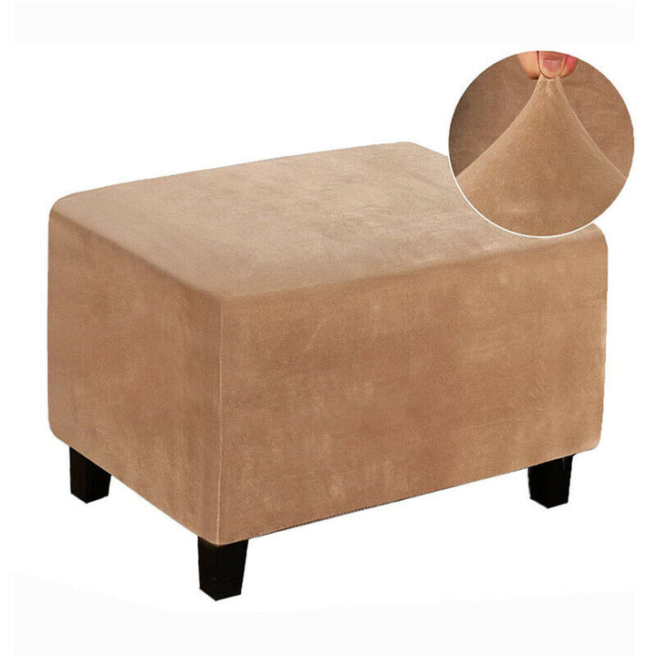 Elastic Ottoman Cover Footstool Protector Stretch Storage Stool Chair Seat Slipcover Home Office Furniture Decor Image 3