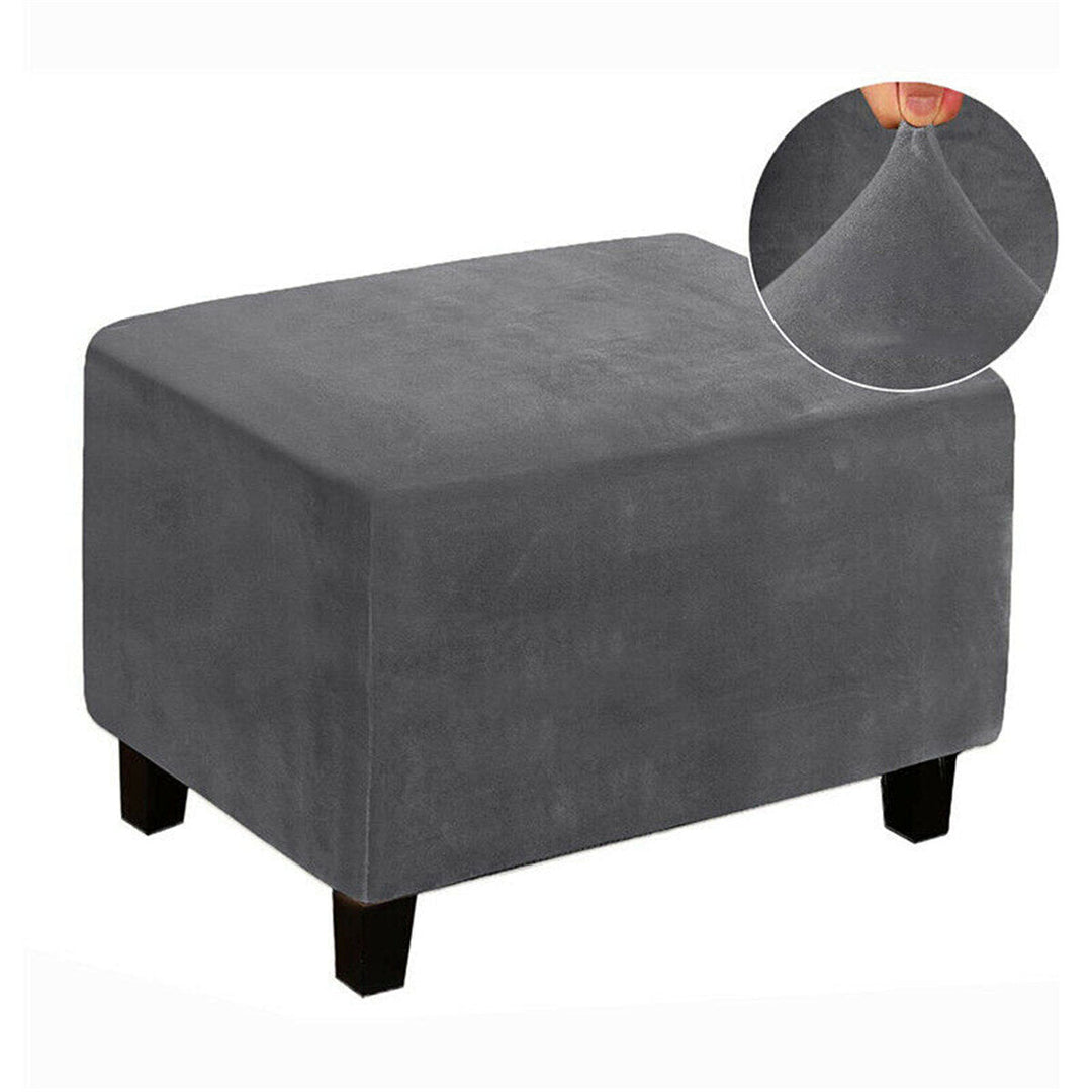 Elastic Ottoman Cover Footstool Protector Stretch Storage Stool Chair Seat Slipcover Home Office Furniture Decor Image 4