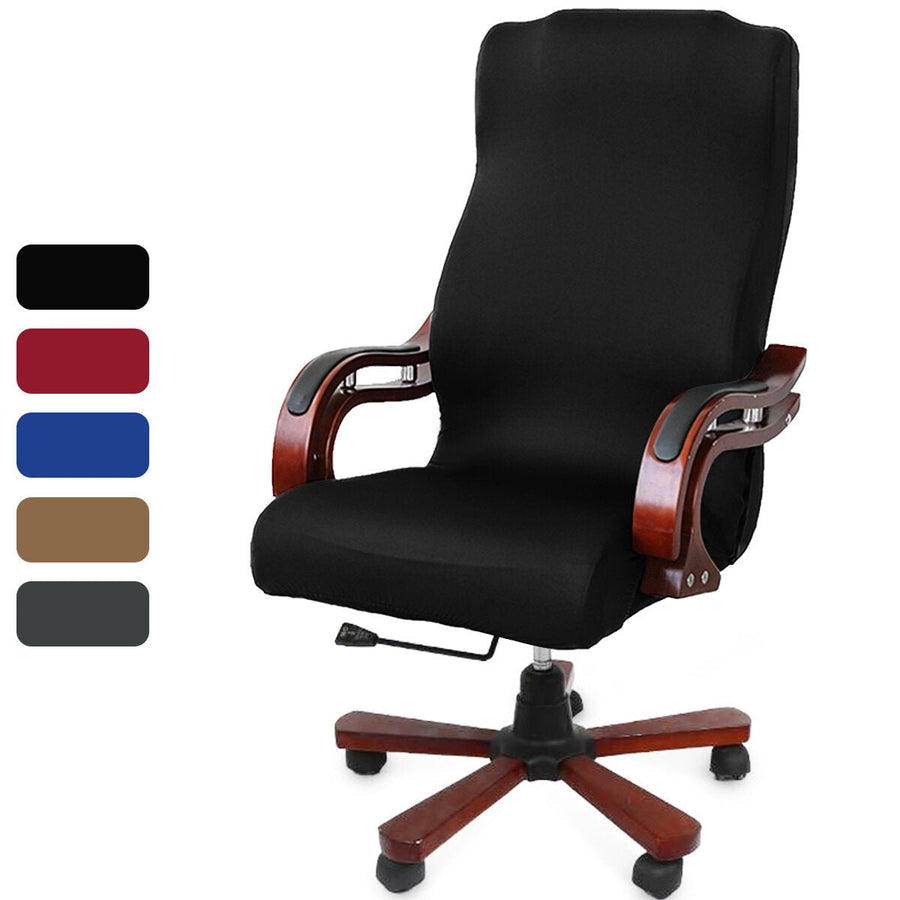 Elastic Velvet Office Chair Cover Fabric Computer Rotating Chair Protector Stretch Armchair Seat Slipcover Home Office Image 1