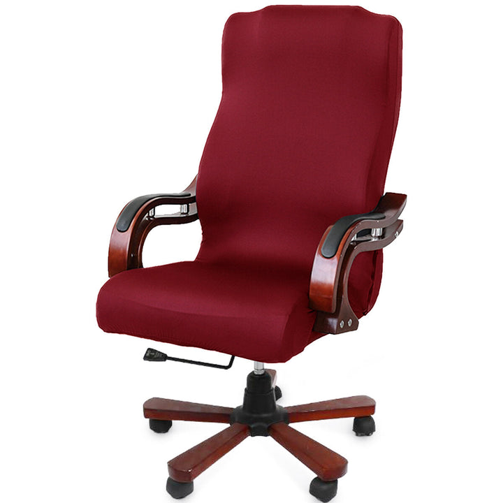 Elastic Velvet Office Chair Cover Fabric Computer Rotating Chair Protector Stretch Armchair Seat Slipcover Home Office Image 3