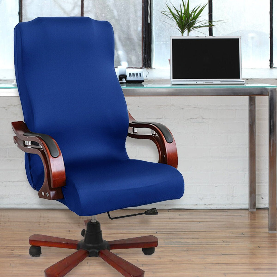 Elastic Velvet Office Chair Cover Fabric Computer Rotating Chair Protector Stretch Armchair Seat Slipcover Home Office Image 1