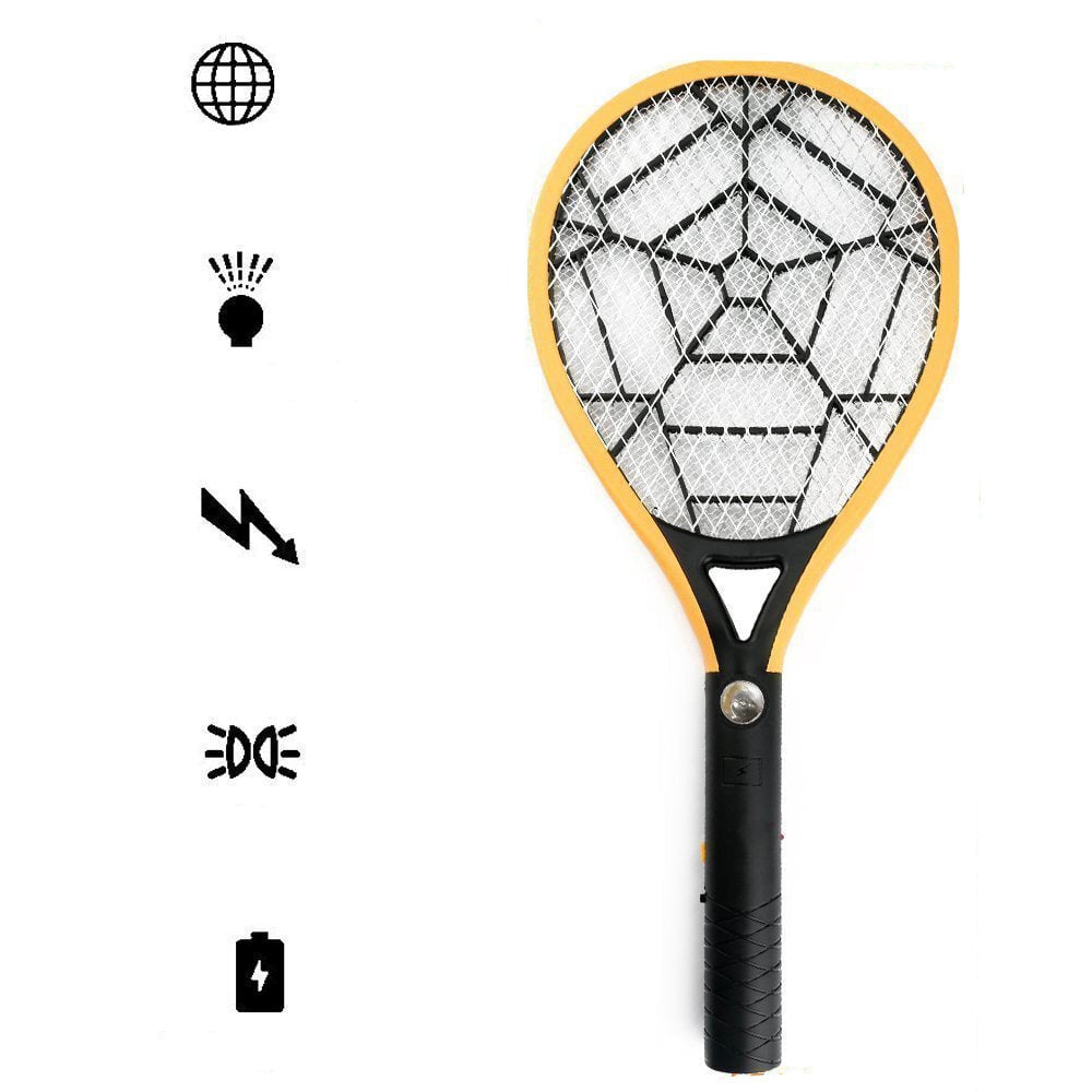 Electric Rechargeable Mosquito Swatter 3 Layer Mesh Mosquito Killer Hand Racket Pests Control with LED Light Image 2