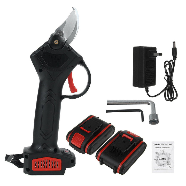 Electric Cordless Rechargeable Pruning Garden Shears Secateur Cutter With Two Batteries Image 1