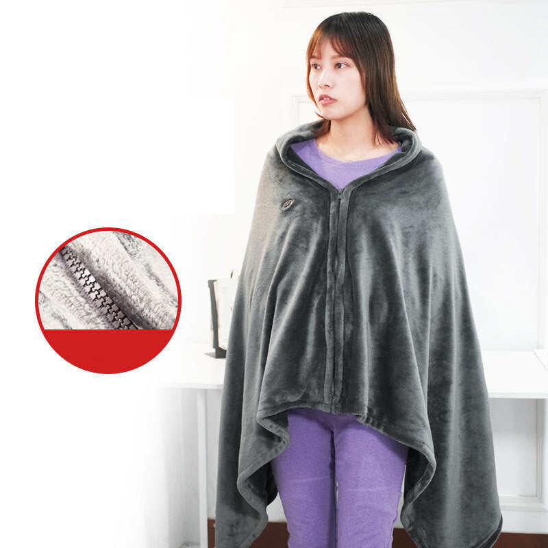 Electric Heating Shawl Plush Blanket 3 Gears 8 Zone Heating USB Double-sided Coral Fleece Winter Warm Blanket for Home Image 10