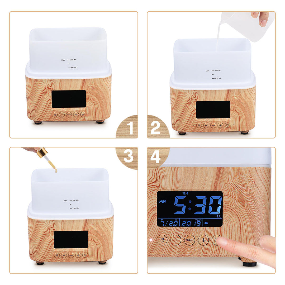 Essential Oil Diffuser 300ML Ultimate Aromatherapy Diffuser with Digital Clock Ideal Gift 7 Color Changing LED Aroma Image 5