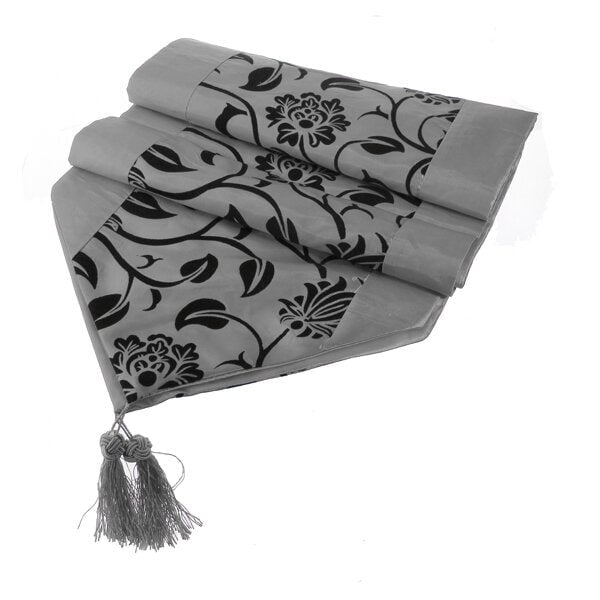 Flocking Damask Table Runner Cloth Wedding Decoration Image 6