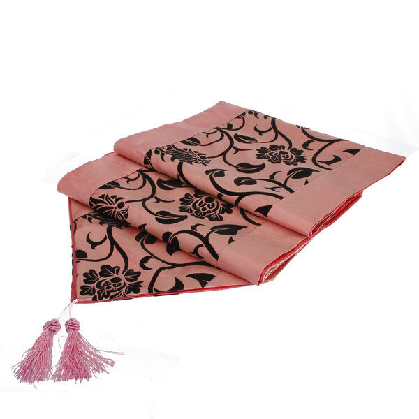 Flocking Damask Table Runner Cloth Wedding Decoration Image 10