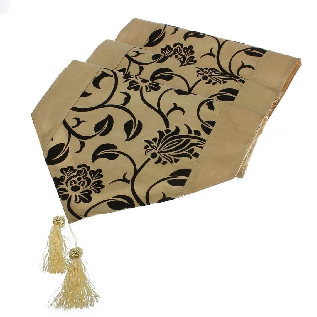 Flocking Damask Table Runner Cloth Wedding Decoration Image 12