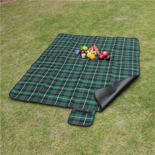 Folding Beach Cushion Spring Outdoor Picnic Lightweigh Waterproof Sleeping Camping Pad Mat Moistureproof Plaid Blanket Image 3