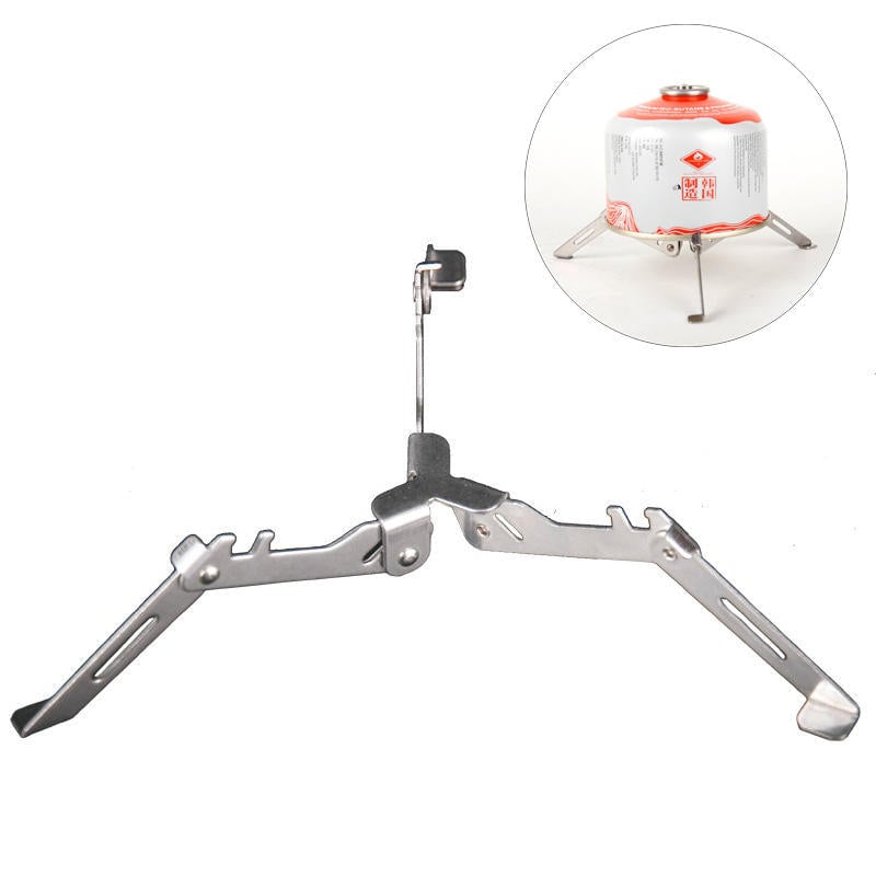 Gas Tank Holder Outdoor Camping Tank Bracket Stainless Steel Folding Stand Cooking Gas Bottle Tripod Image 1